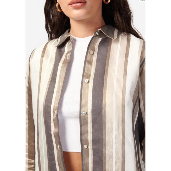 NEW CAMI NYC malta metallic linen top in dune - Picture 3 of 3